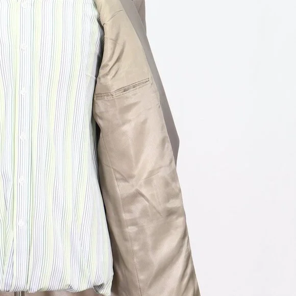 Neiman Marcus 42R Beige Blazer Sport Coat Jacket 2-Button Solid Y706